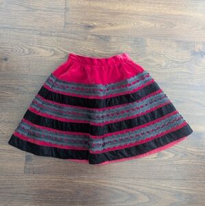 Children's Place Red Black Velvet Holiday Skirt Size 4 Vintage Y2K Christmas